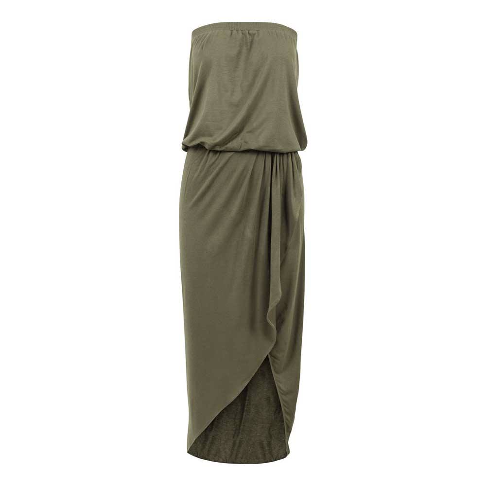 Urban Classics - Bandeau Midi Asymmetric Long dress - Green Product image